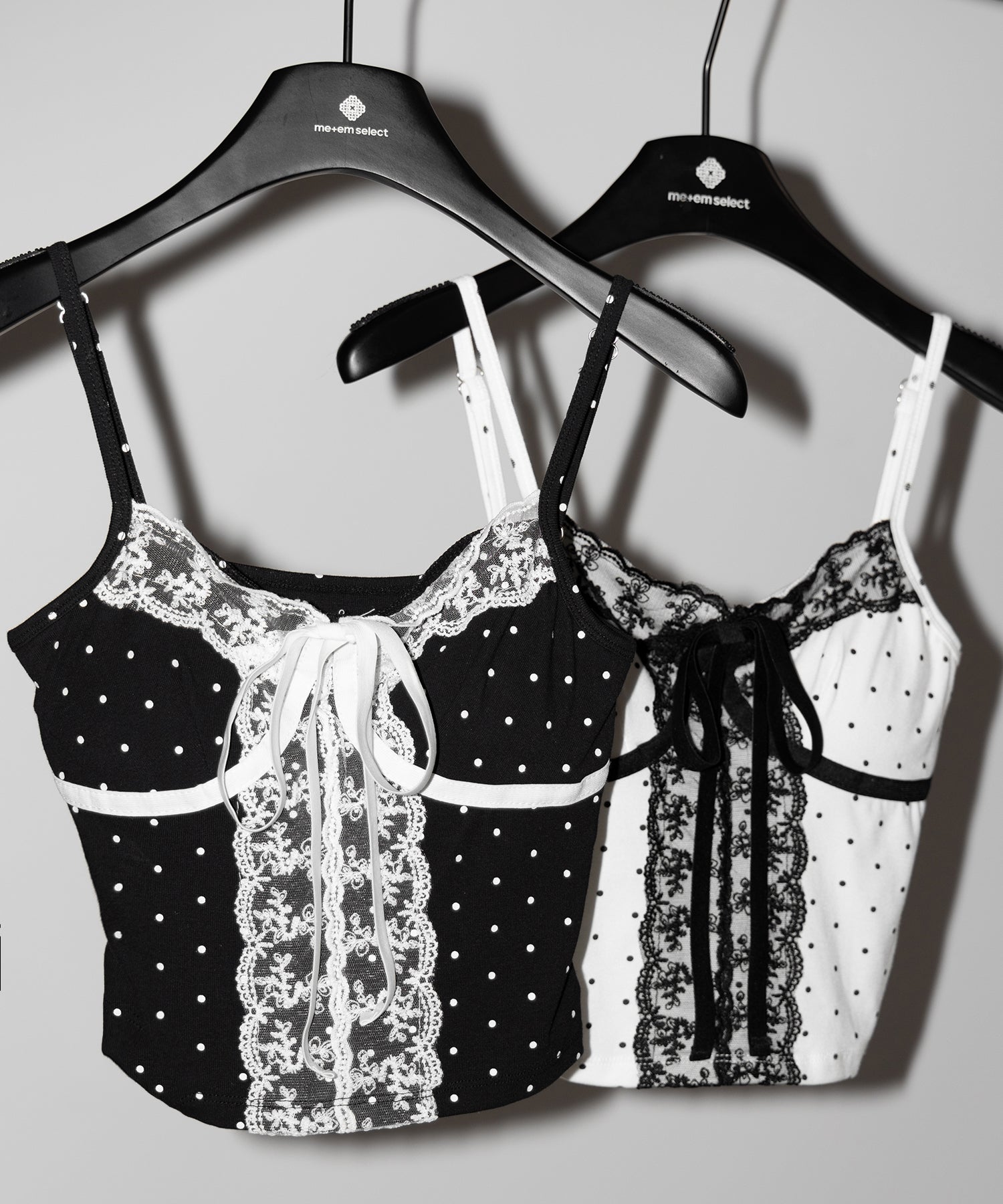 レースドッキングドットリボンキャミソール / lace dockimg dot ribbon camisole
