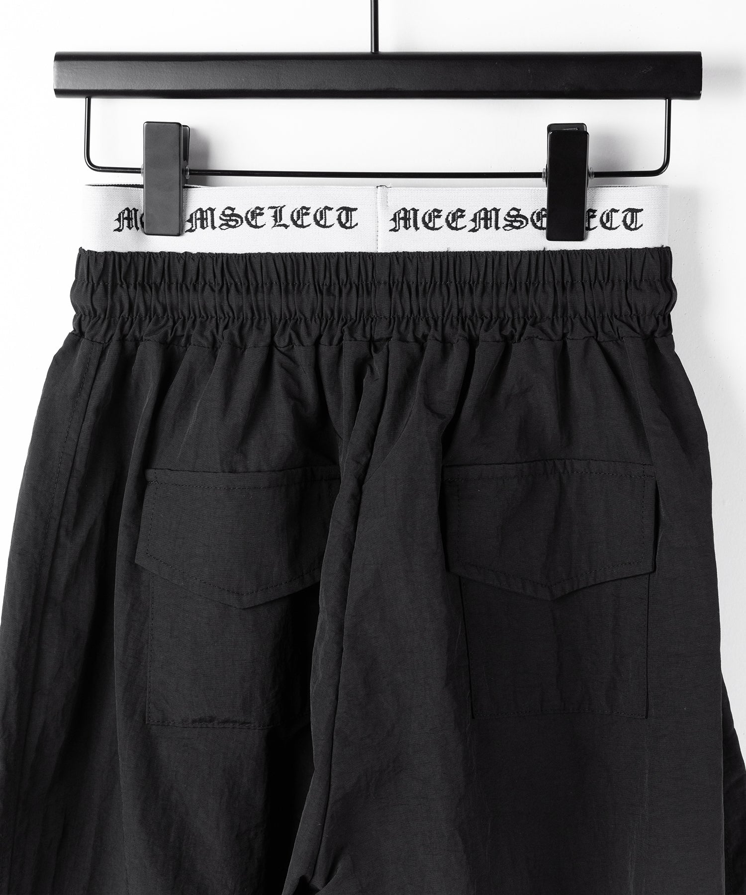 【 2color / 裾絞り可能 】ウエストロゴナイロンライクワッシャーワイドパンツ / waist logo nylon-like washer wide pants