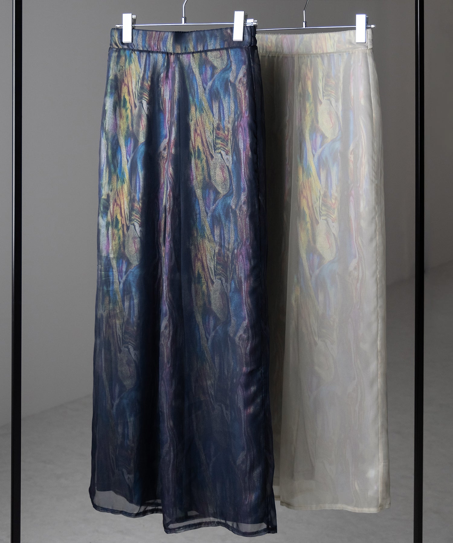 【 裏地付き 】オーロラグロスオーガンジーワイドパンツ / Aurora gloss organdy wide pants