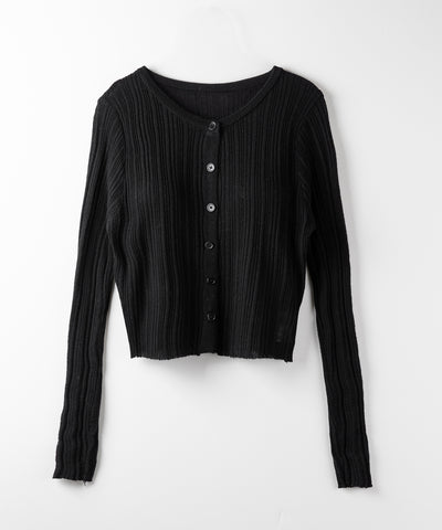 【 2点セット 】ツイストリブニットキャミソール +シアーリブショートカーディガン SET / twisted rib knit camisole + sheer rib short cardigan SET