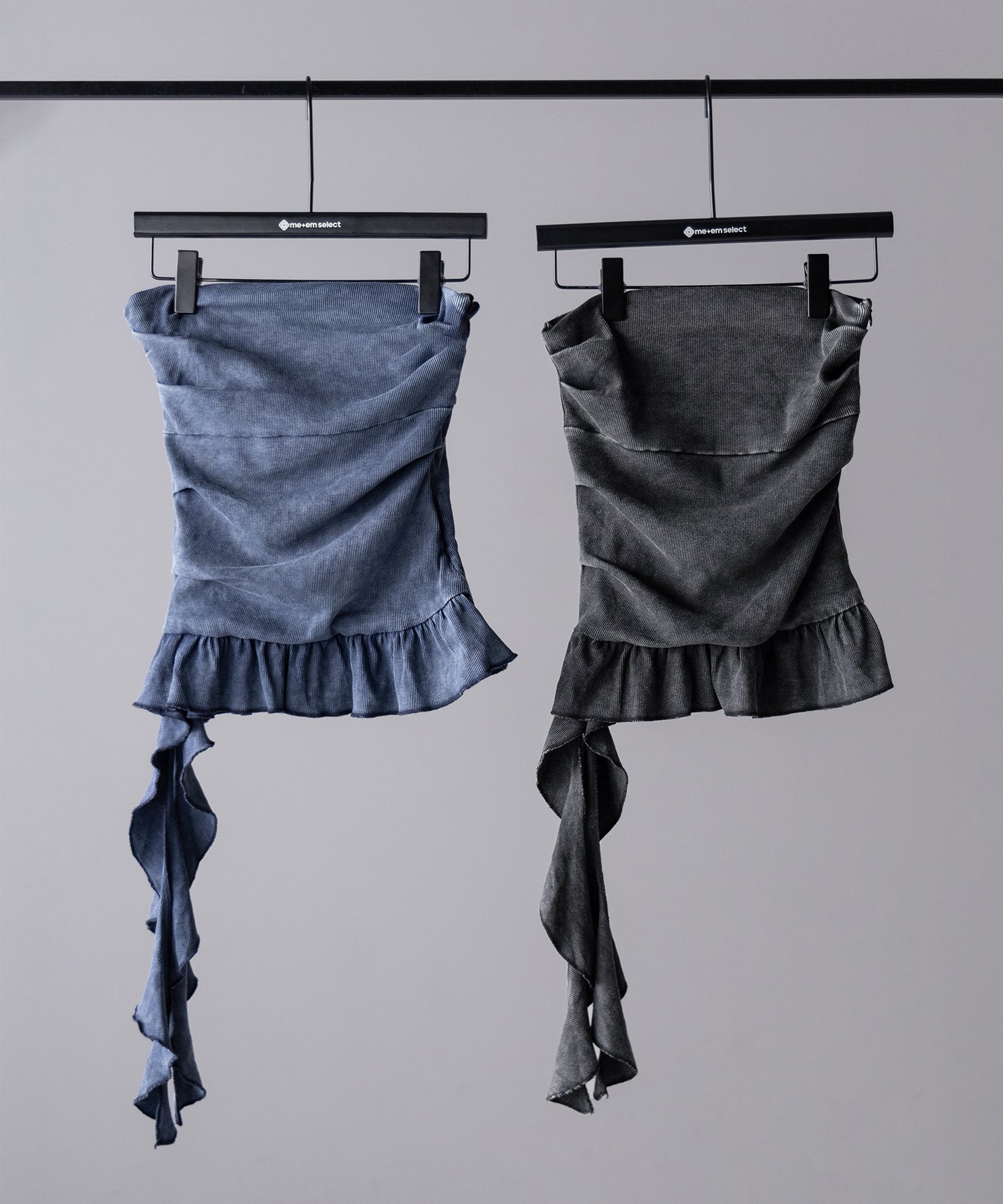 【 2color 】ヴィンテージピグメントフリルベアトップス / vintage pigment frill bare tops