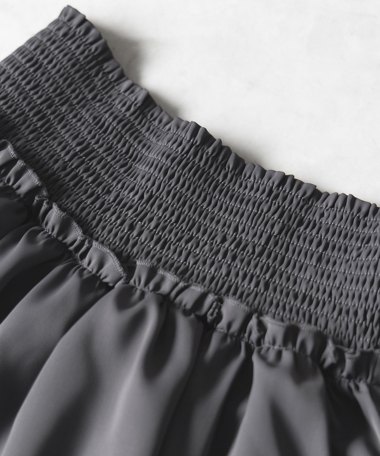 2段フリルシャーリングミニスカパン / double frill shirring mini skirt pants