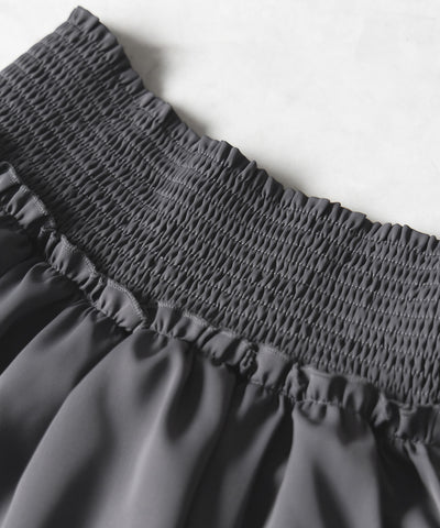 2段フリルシャーリングミニスカパン / double frill shirring mini skirt pants