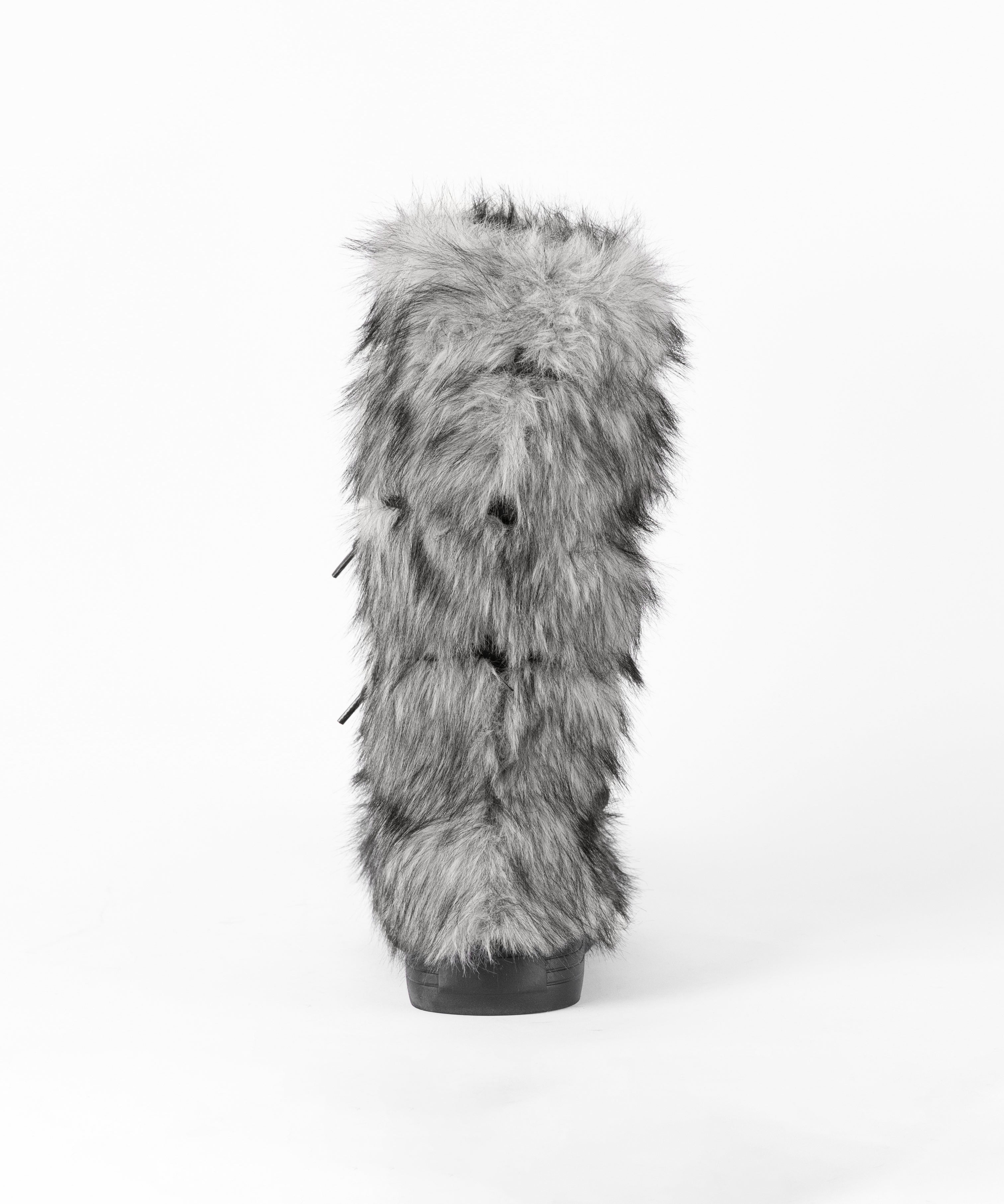 ボリュームフェイクファーレースアップロングブーツ / volume fake fur laceup long boots