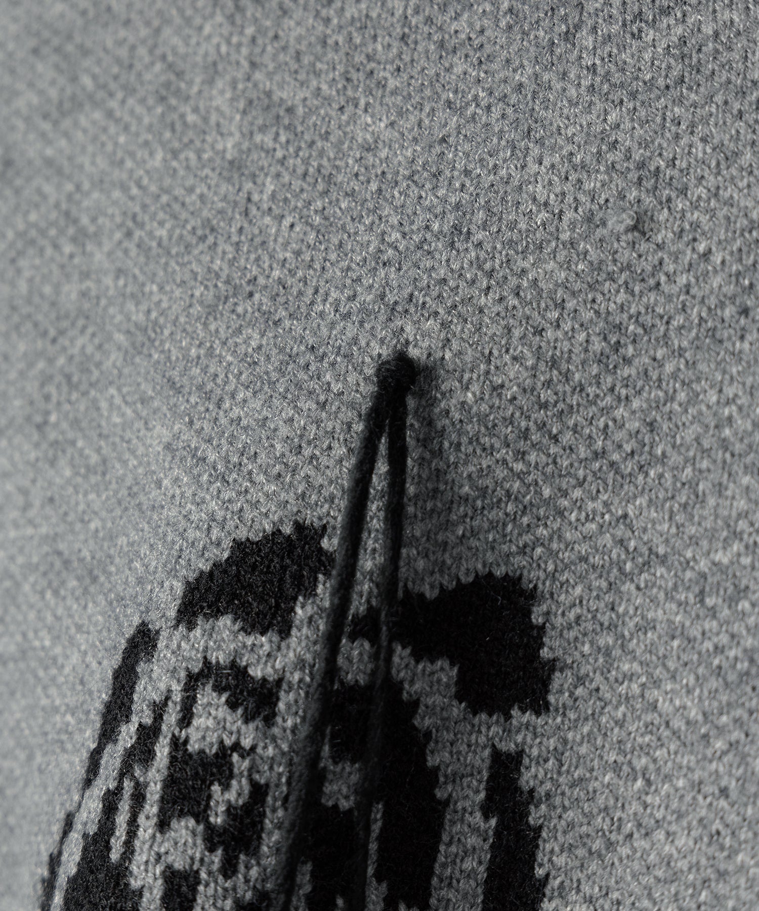 バラジャガードフリンジビッグシルエットニット / rose jacquard fringe big silhouette knit