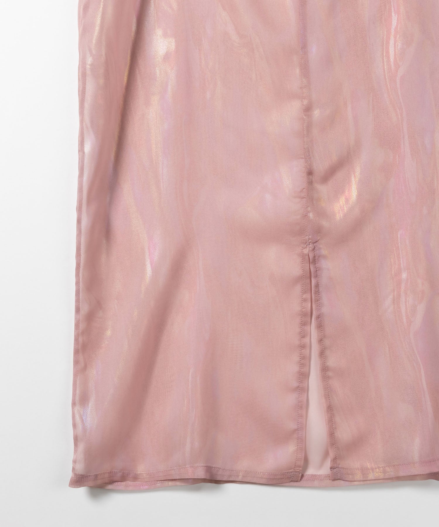 【 3color 】オーロラグロスオーガンジーバックスリットストレートキャミワンピース / Aurora gloss organdy backslit straight cami onepiece