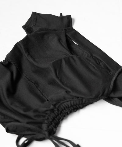 半袖クロスストラップリボンカットアウトオフショルトップス / short sleeve cross strap ribbon cutout offshoulder tops