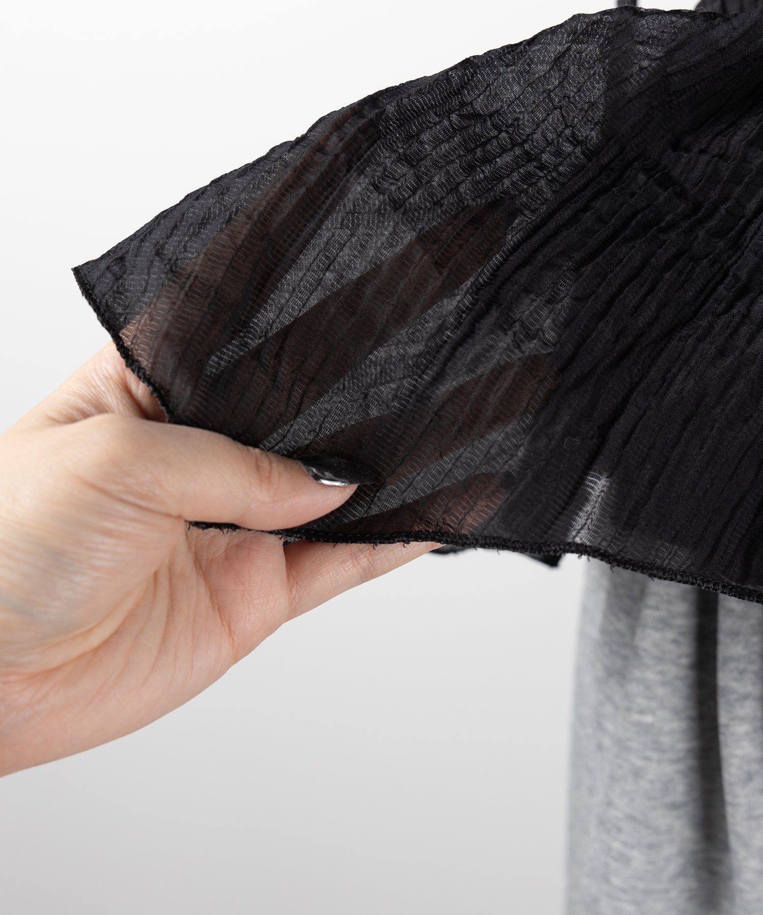 【 チョーカータイ付 】シャーリングリボンペプラムシフォンビスチェトップス / choker tie set shirring ribbon peplum chiffon bustier tops