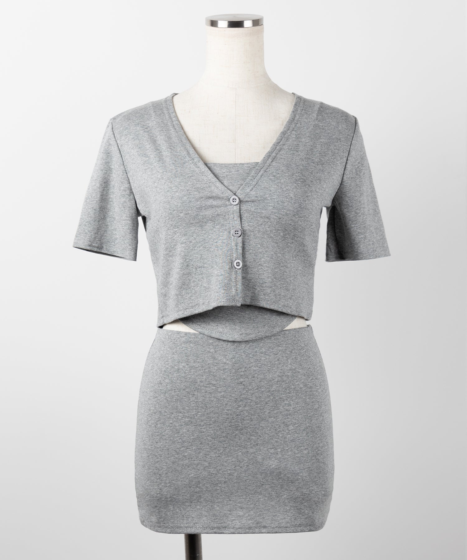 キャミ+カーディガン+ ミニスカート 3点セット / ( wanghong SETUP ) camisole + cardigan + mini skirt 3-piece set