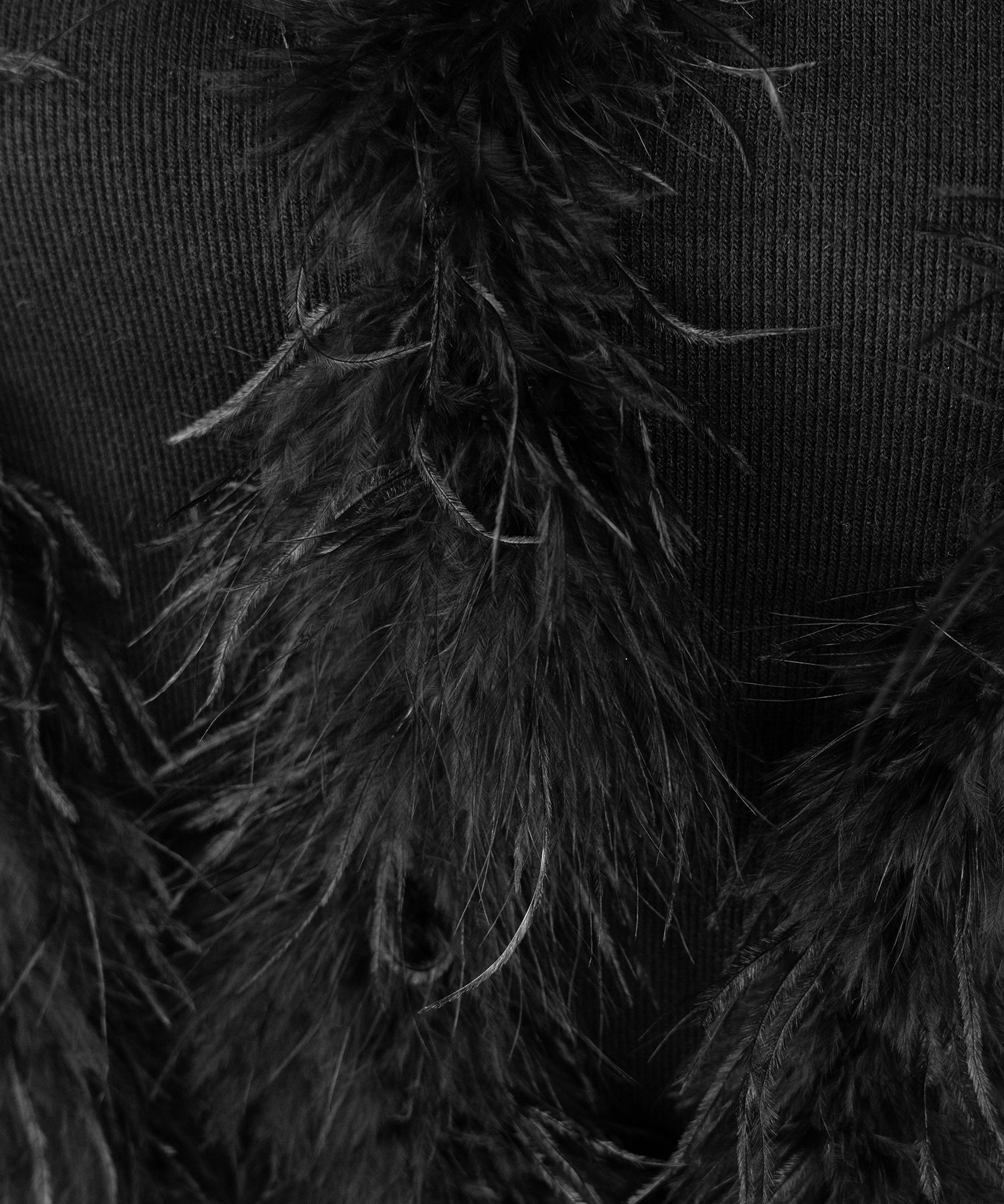 フェザーファードッキングビスチェベアトップ / feather fur docking bustier bare tops