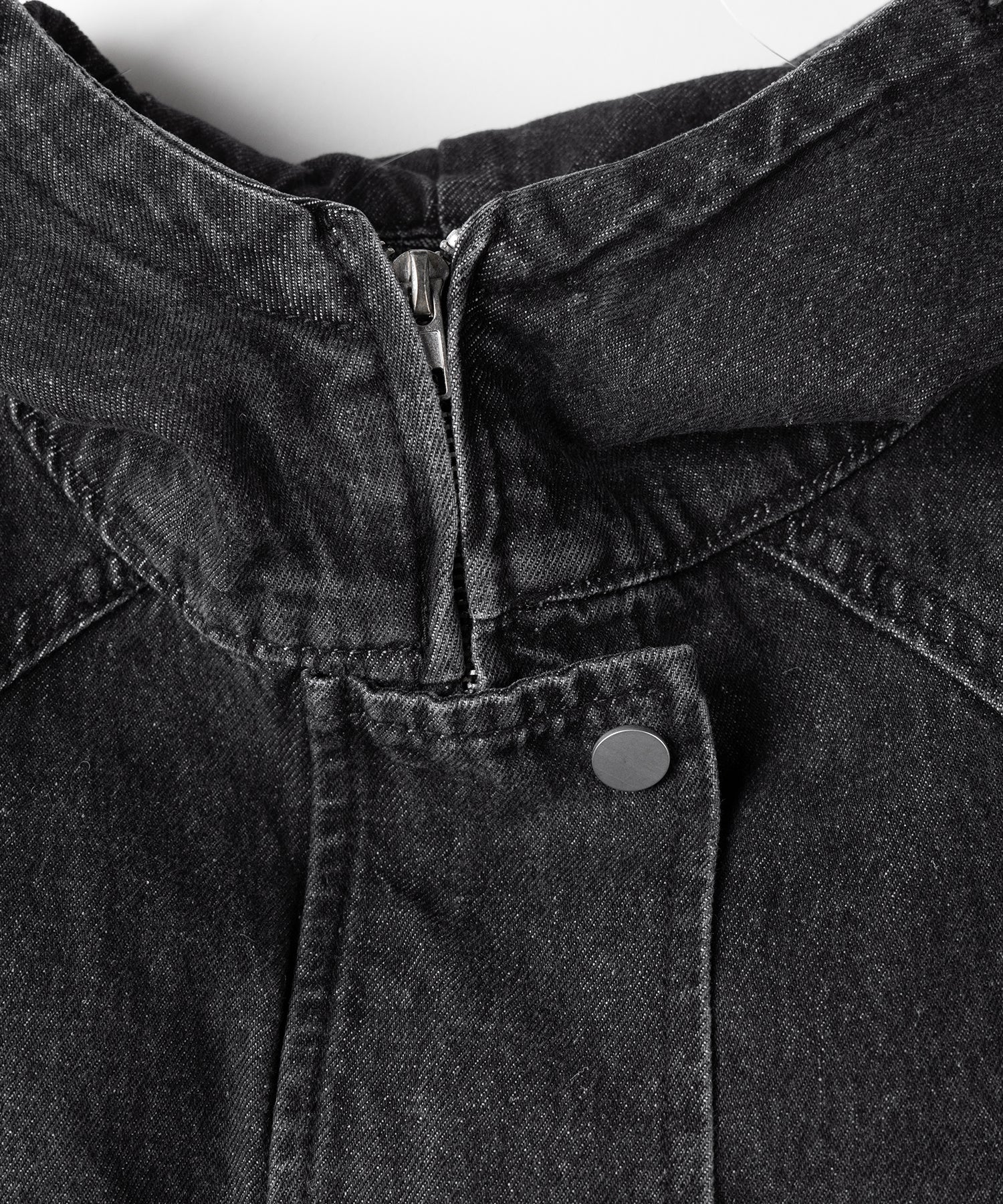 【 2color 】ヴィンテージデニムダブルジップフードブルゾン / vintage denim double zip hoodie blouson