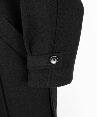 【 ウエストマークベルトSET 】2WAY スタンドカラーレディメルトントレンチロングコート / 2WAY stand collar lady melton trench long coat