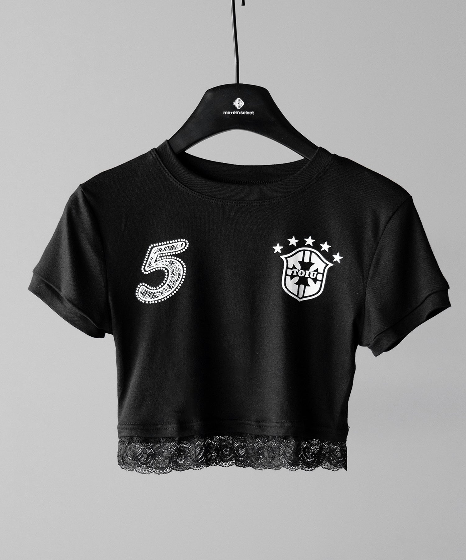 ユニフォームドッキングレースショートピチTシャツ / uniform docking lace short pichi T-shirt