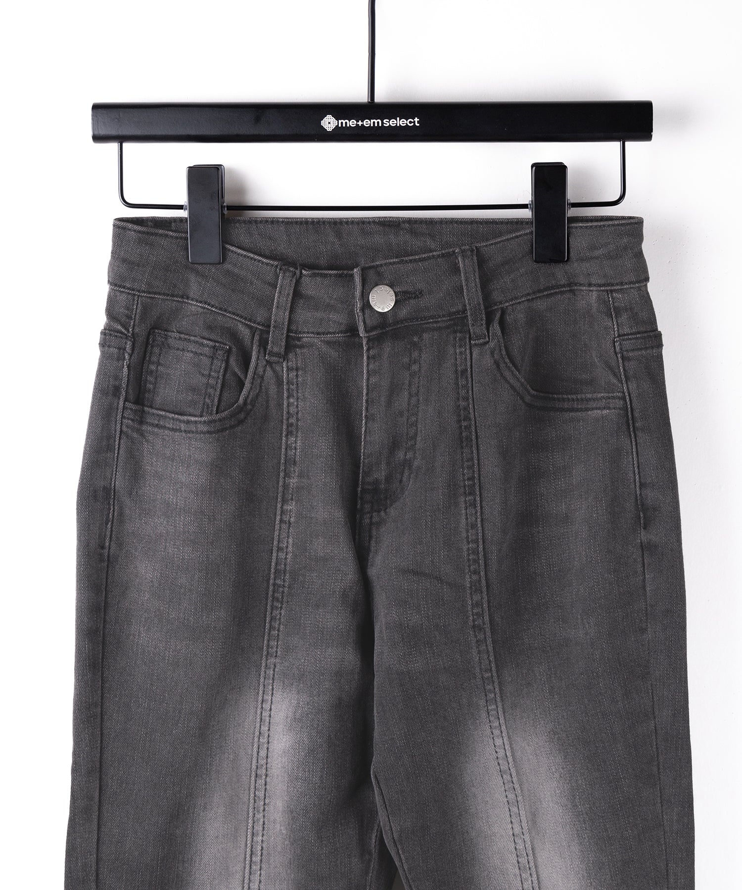 【 2color / 4size 】ストラップリボンヴィンテージストレッチフレアデニム / strap ribbon vintage stretch flare denim
