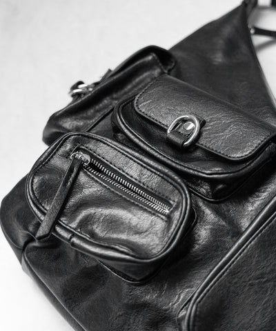 5アウトポケットマットヴィンテージワンハンドルショルダーバッグ / 5 out pocket matte vintage one handle shoulder bag