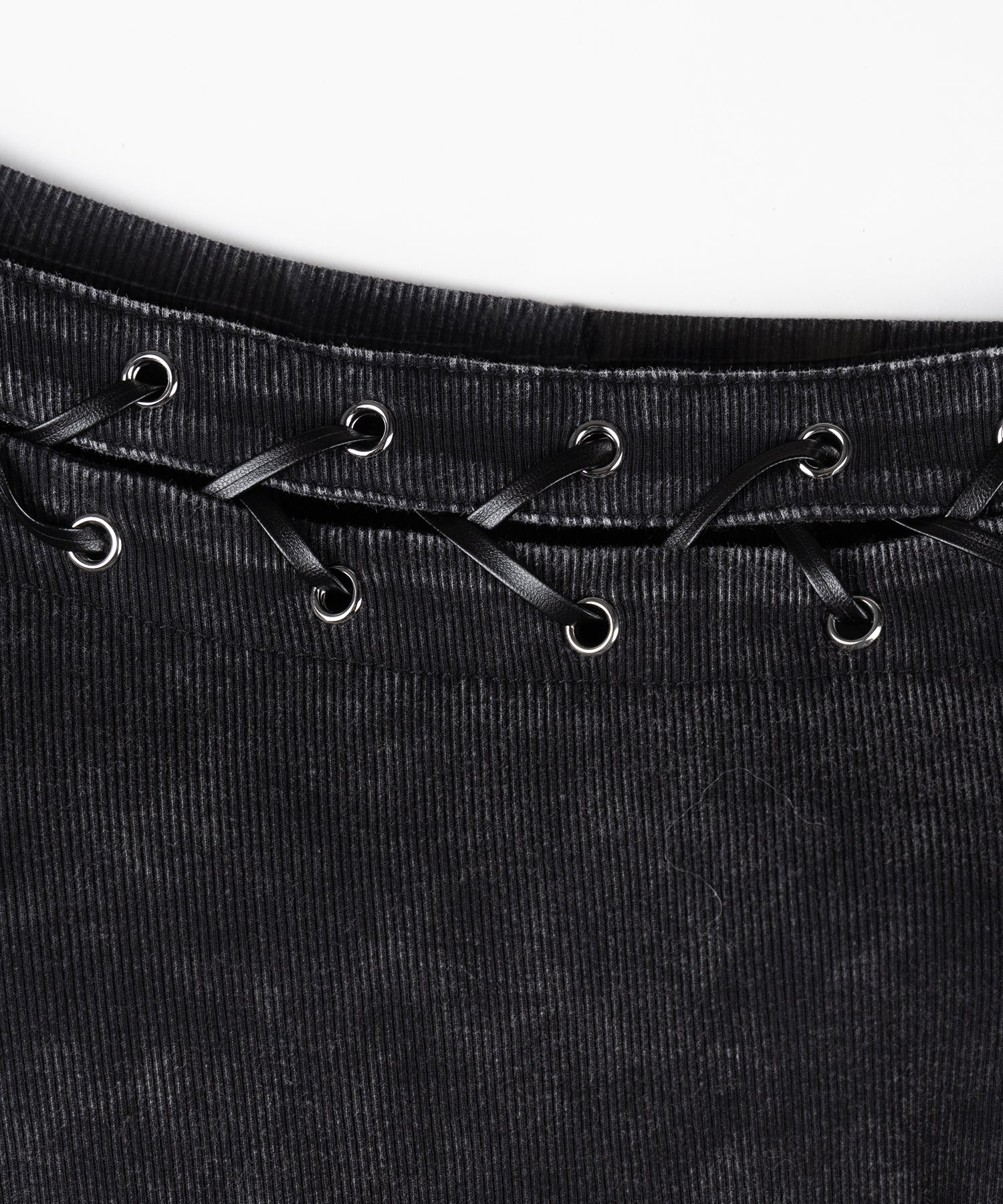 ヴィンテージカットアウトレースアップワンショルリブトップス / vintage cutout laceup one shoulder lib tops