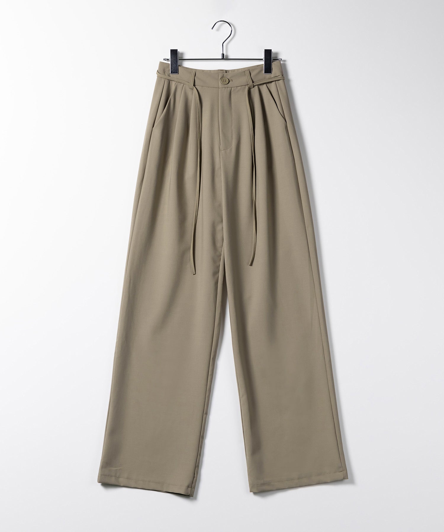 【 セットアップ 】タックデザインベアトップビスチェ & ツータックルーズスラックス SET