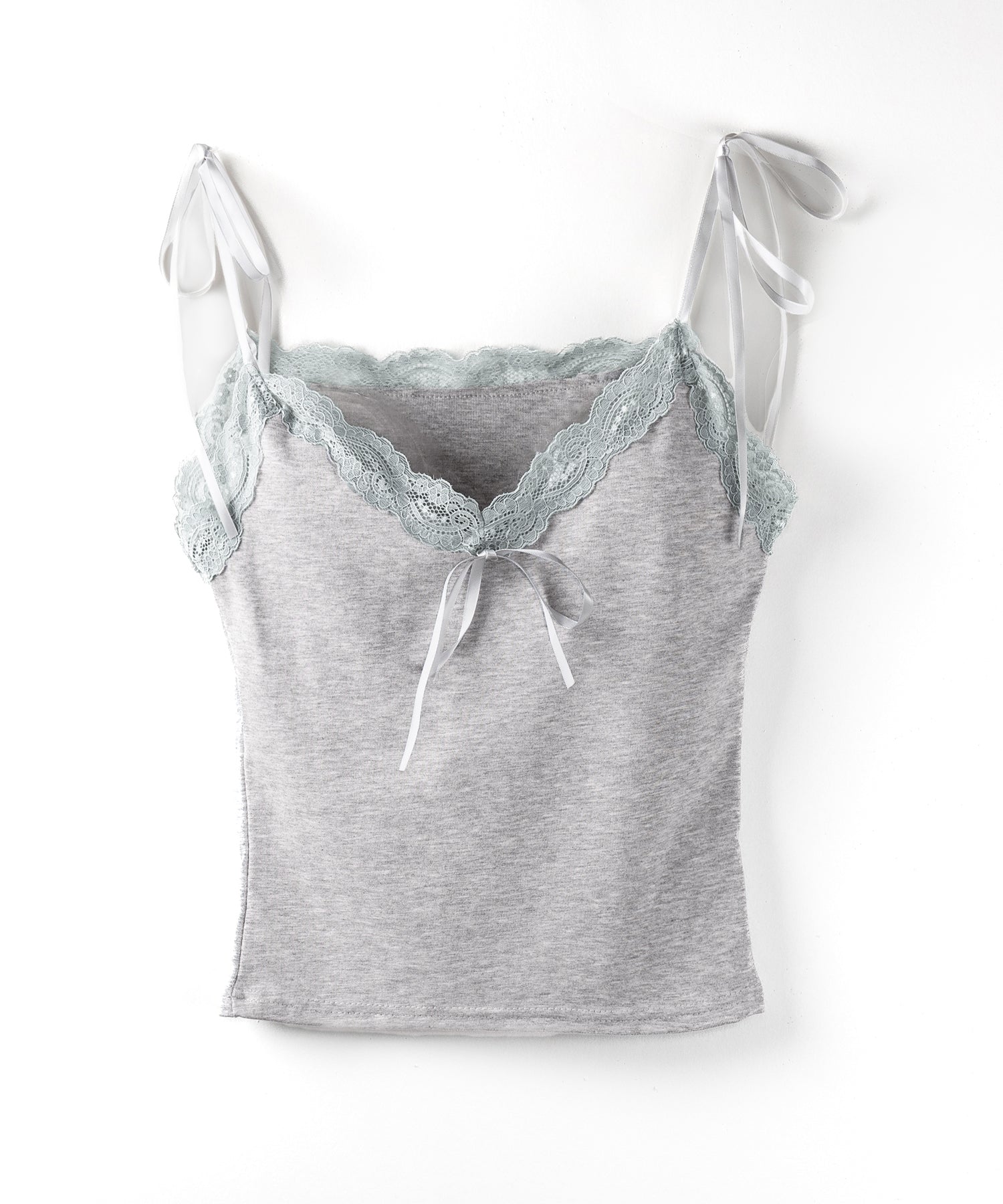 3サテンリボンレースリブキャミソール / three satin ribbon lace lib camisole