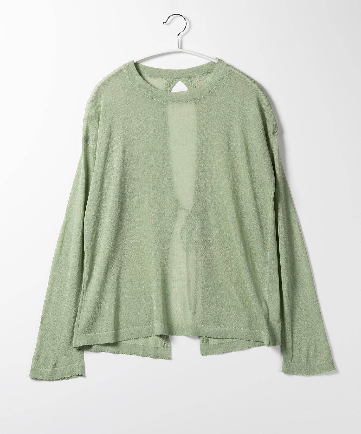 【 選べる7color 】ニュアンスカラーバックスリットオーバーシアーニット / nuance color back slit over sheer knit