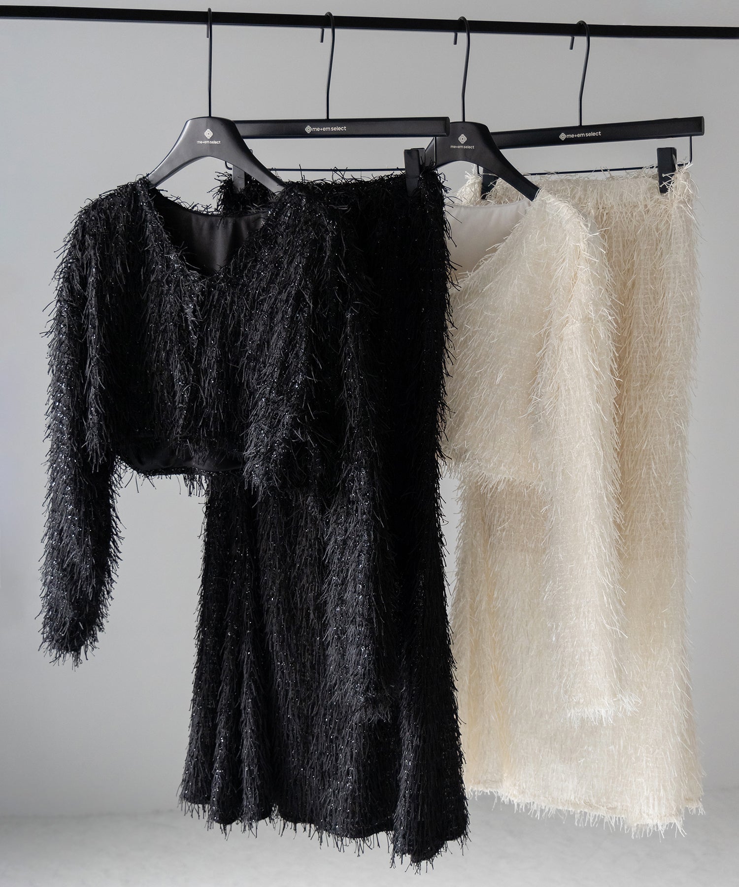 【 セットアップ可能 】シャギーフリンジショートカーディガン /shaggy fringe short cardigan
