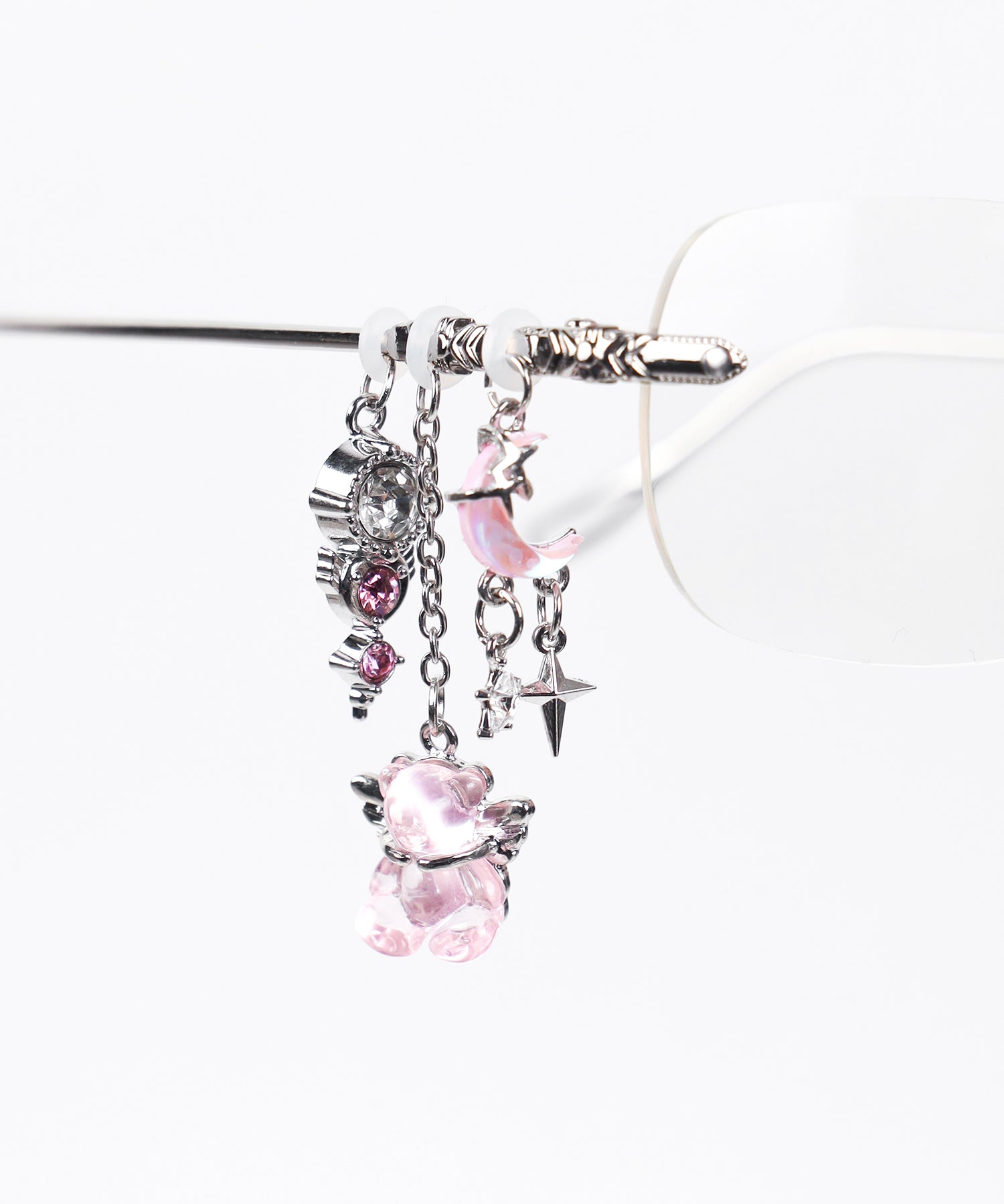 カスタムチャームリムレスメガネ /custom charm rimless glasses