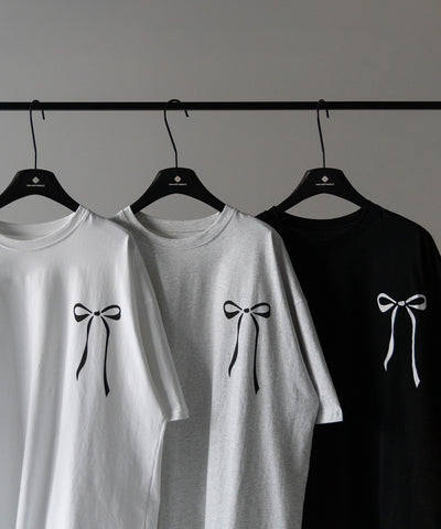 半袖リボンプリントバレエコアビッグTシャツ / short sleeve ribbon print ballet core big Tee