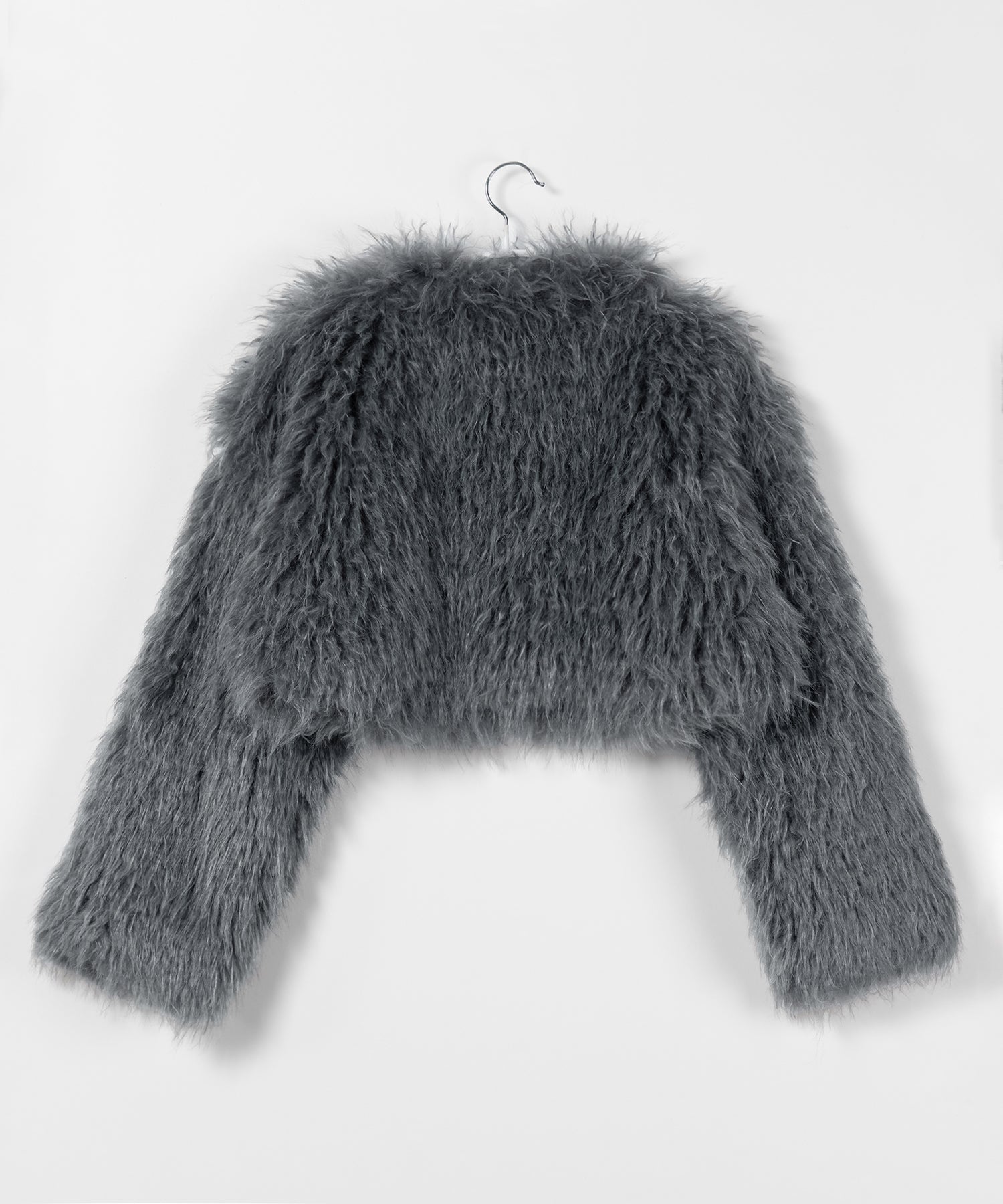 【 5color 】シャギーファーノーカラーボリュームショートコート/ shaggy fur nocollar volume short coat