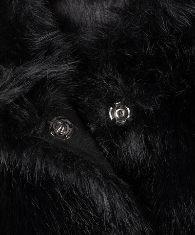 スタンドカラーフェイクファークロップドコート / stand collar fake fur cropped coat