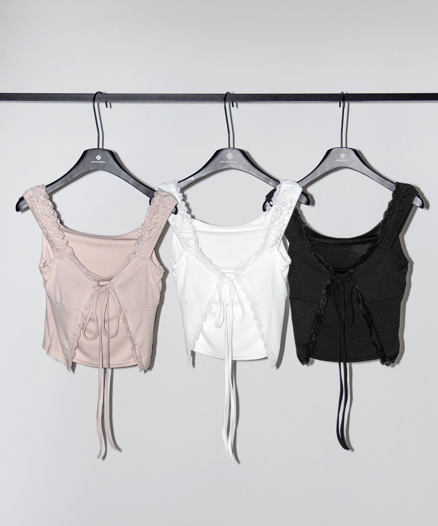 フロントリボンレイヤードリブキャミタンク / front ribbon layered lib camisole tank