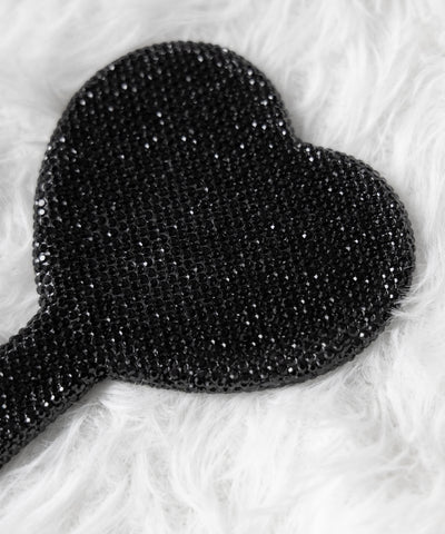 ラインストーンブラックハートハンドミラー / rhinestone black heart hand mirror