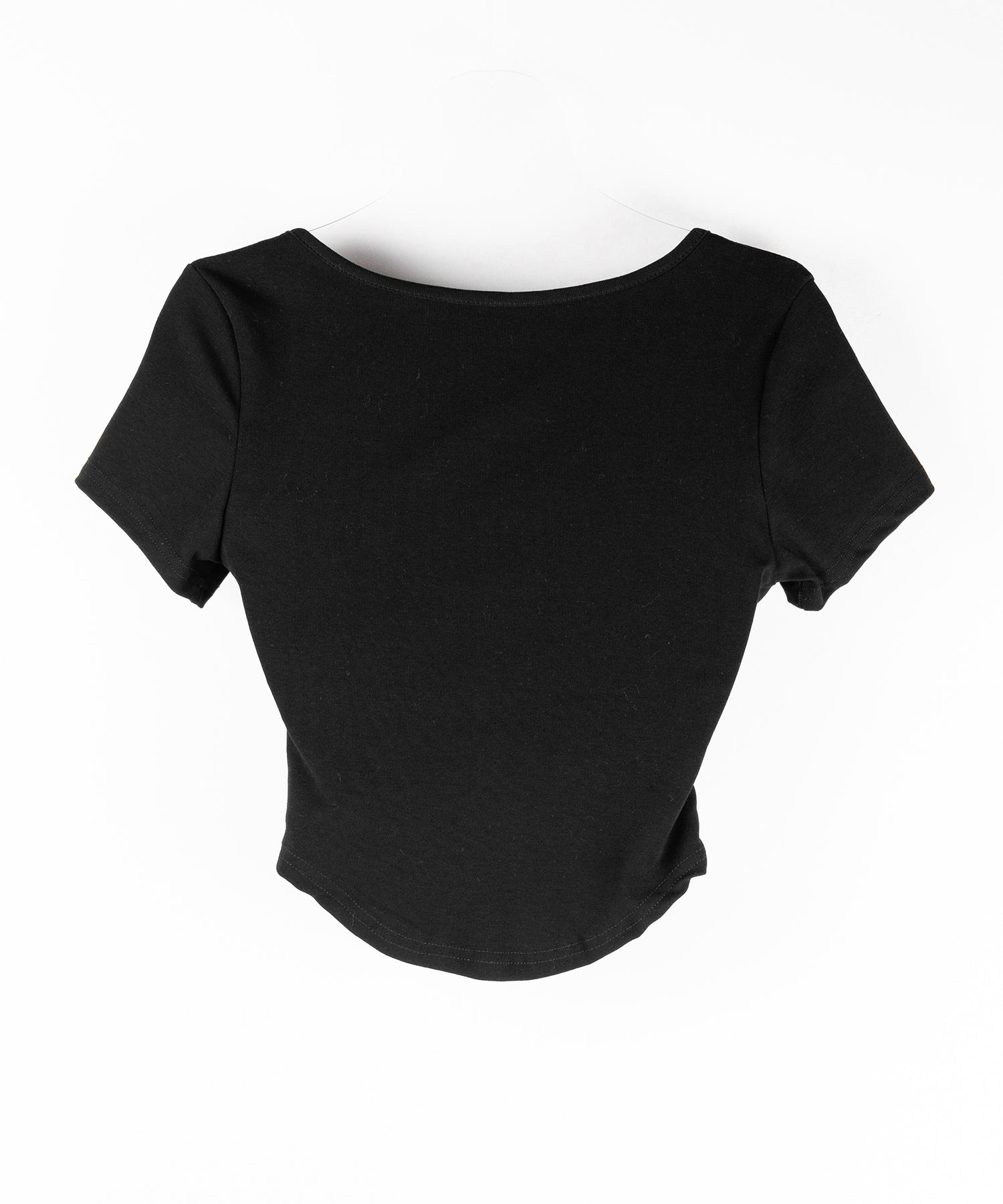 ダブルジップコルセットスクエアネックTシャツ / double zip corset square neck T-Shirt