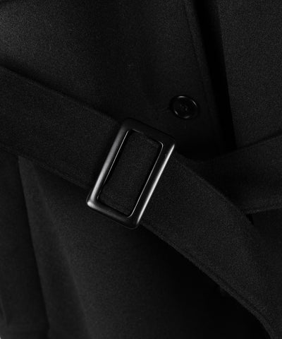 【 ウエストマークベルトSET 】2WAY ステンカラーレディメルトンロングコート / 2WAY soutien collar lady melton long coat