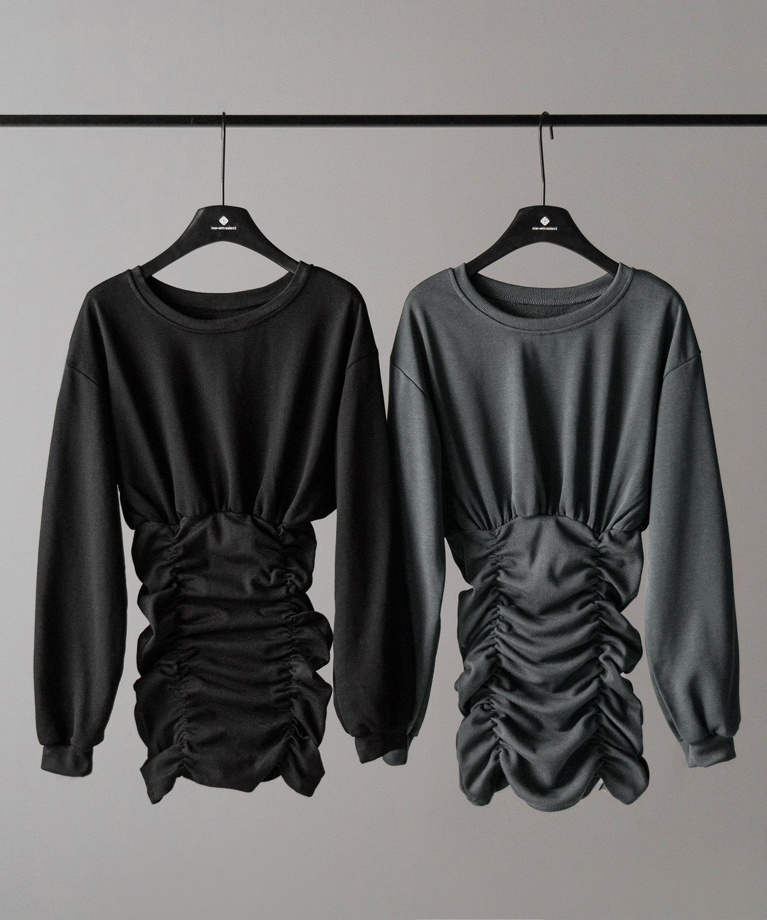 裏毛シャーリングスウェットミニワンピース / urake shirring sweat mini one piece