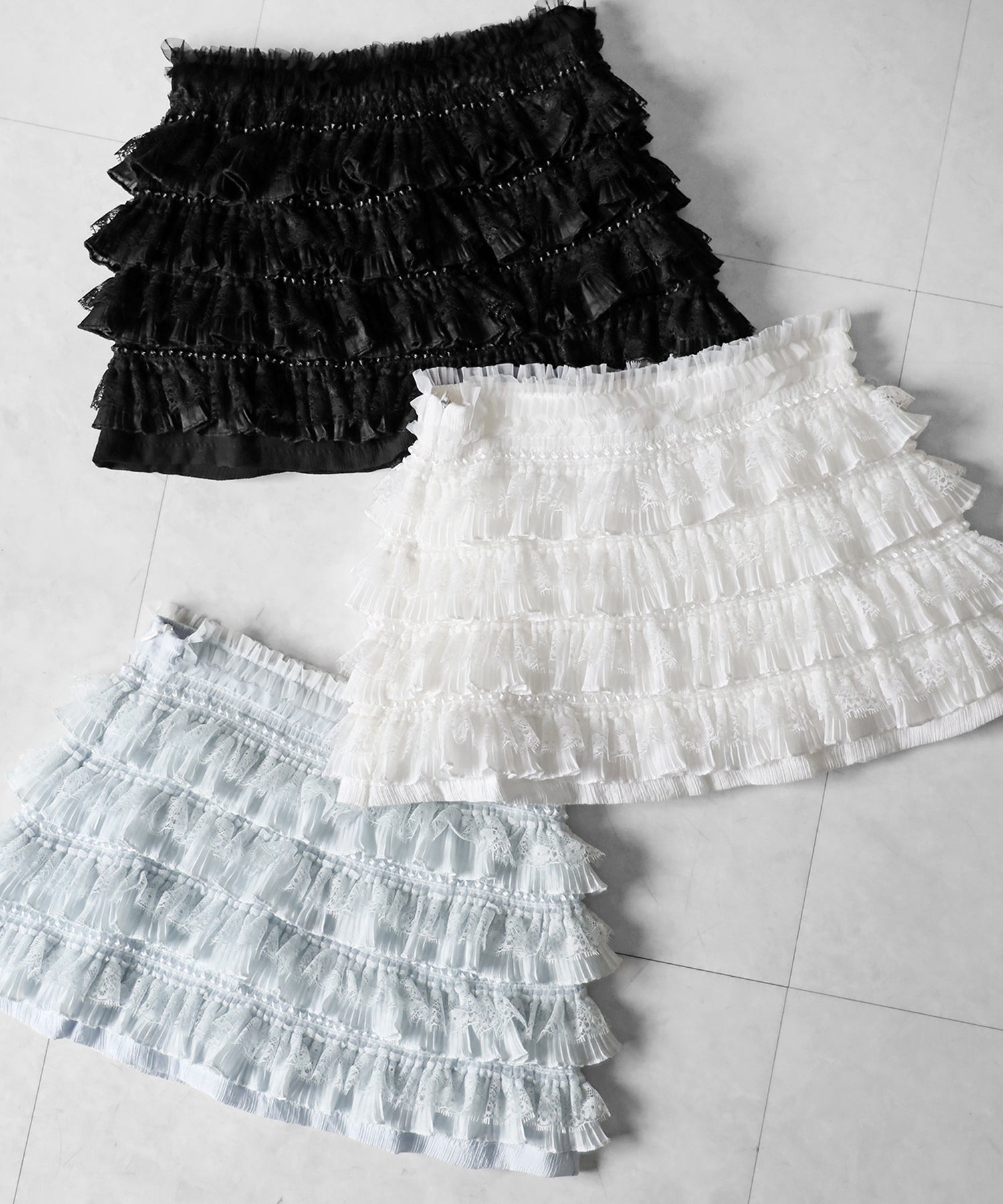 【 インパン裏地付 】フリルレースミニスカート / frill lace mini skirt