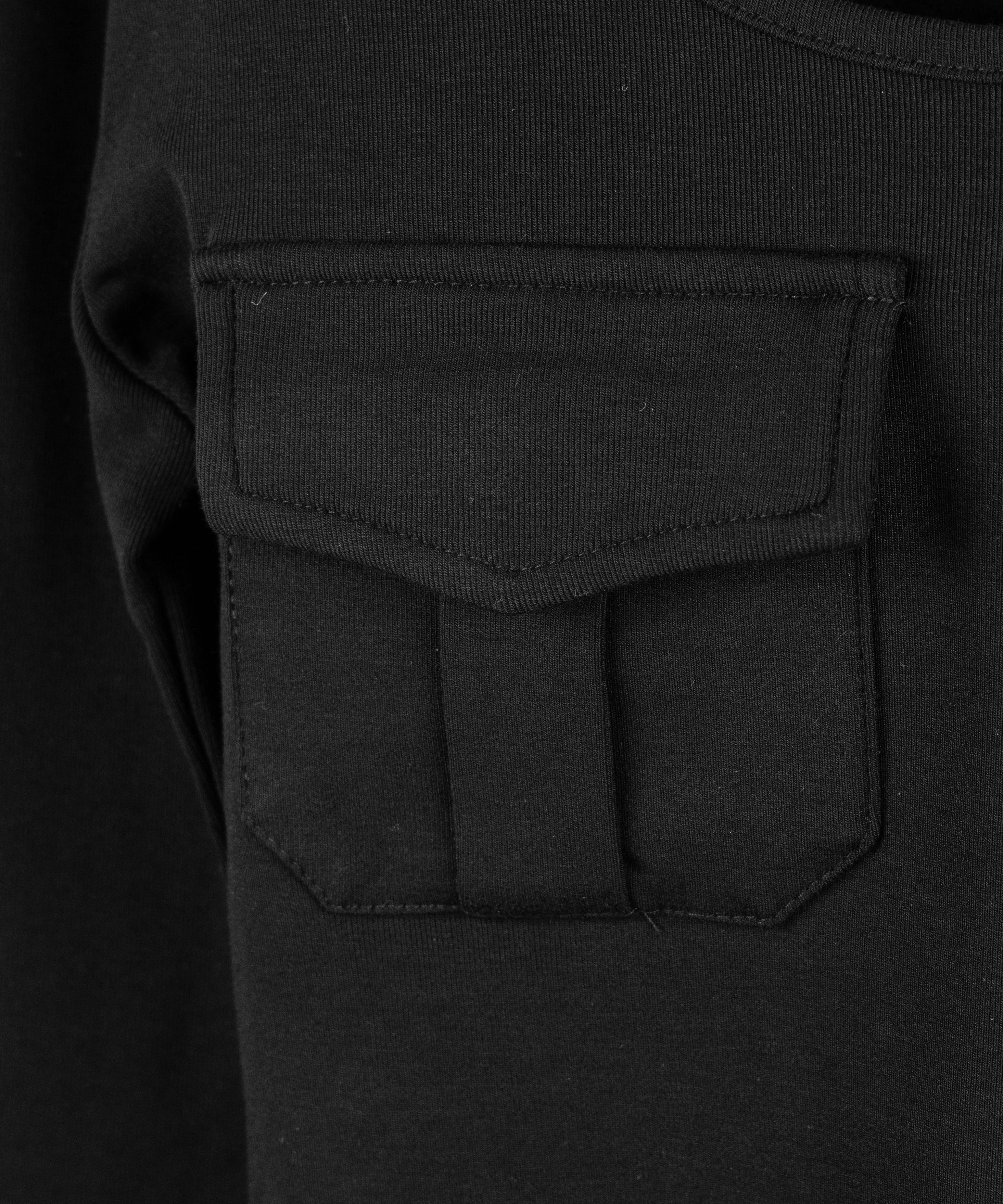 【 裏起毛 】アウトポケットオープンネックスリムトップス / out pocket open neck slim tops