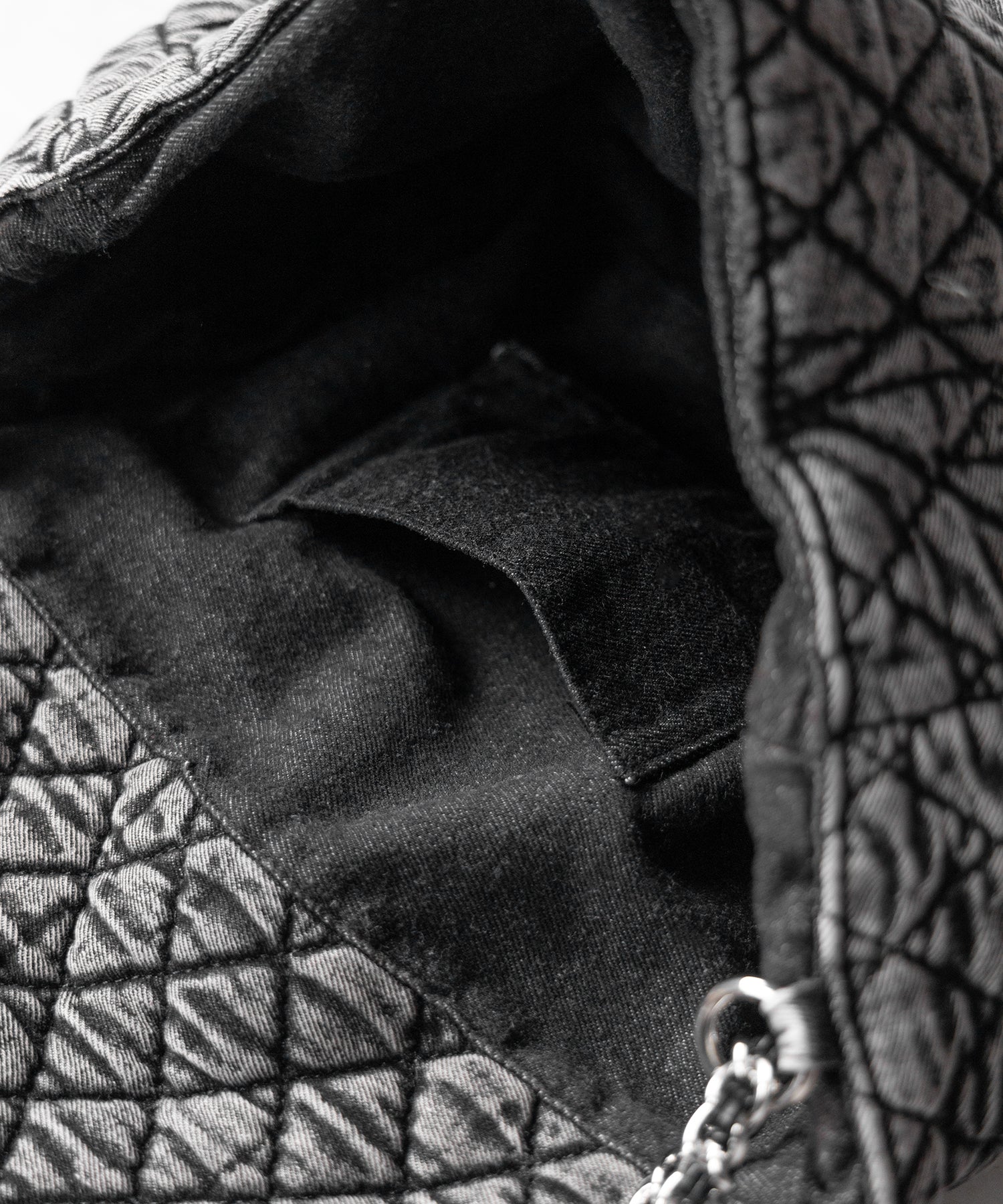 ヴィンテージブラックデニムキルティングショルダーバッグ / vintage black denim quilting shoulder bag