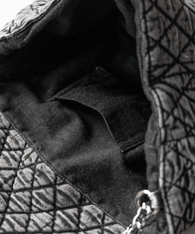 ヴィンテージブラックデニムキルティングショルダーバッグ / vintage black denim quilting shoulder bag