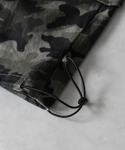 【 裾絞り可能2WAY 】カモフラミリタリーツイルワイドカーゴパンツ / camouflage military twill wide cargo pants
