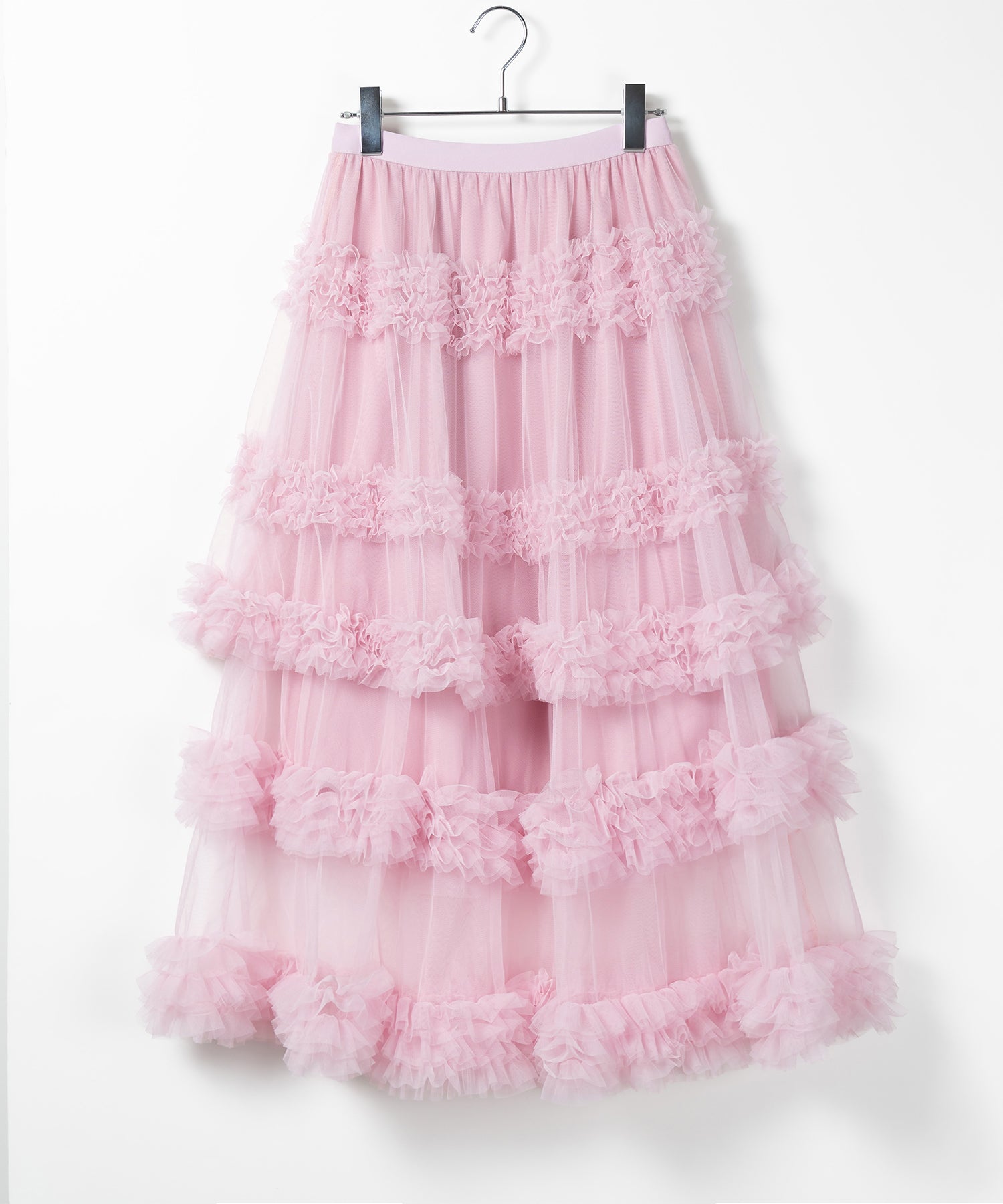 シアーフリルレイヤードボリュームチュールスカート
