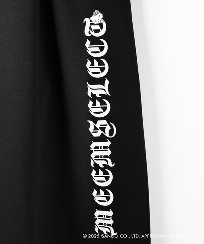 【 HELLO KITTY × me+em select 】ハローキティグランジロゴワイドスウェットパンツ / Hello Kitty grunge logo wide sweatpants 【 セットアップ着用可能 】
