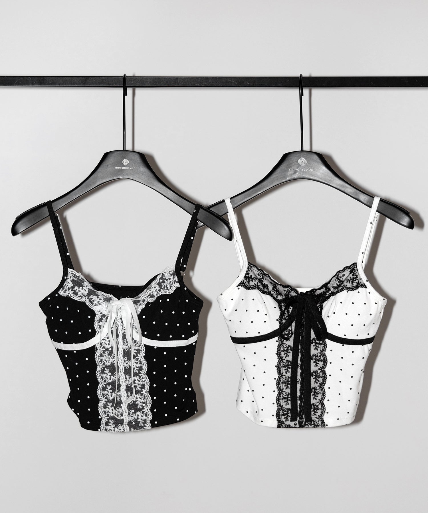 レースドッキングドットリボンキャミソール / lace dockimg dot ribbon camisole