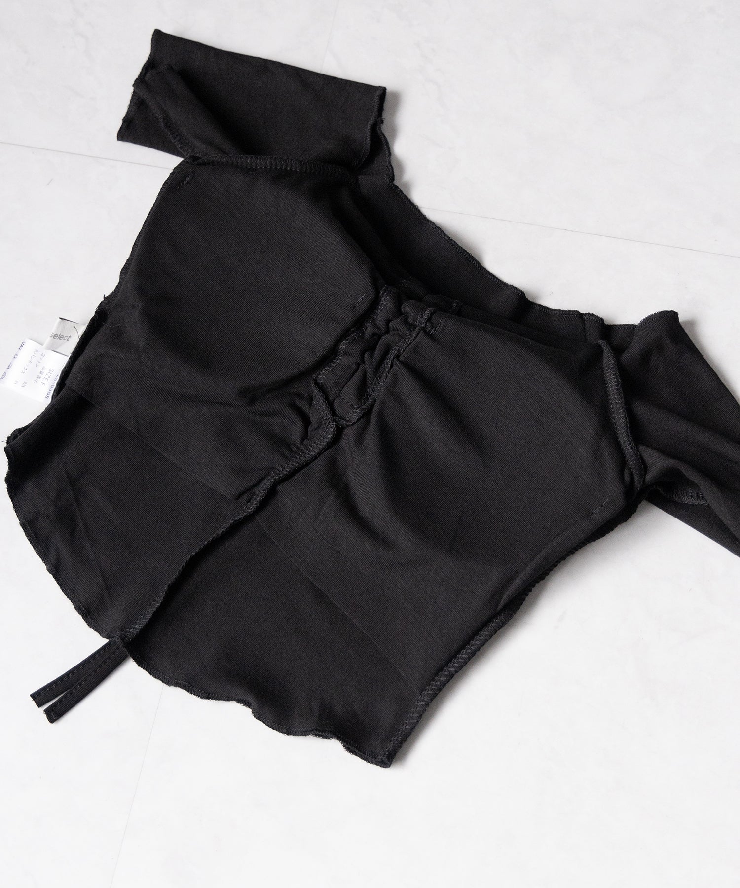 【 3color 】シャーリングリボンオフショルメローTシャツ / shirring ribbon off-shoulder mellow T-shirt