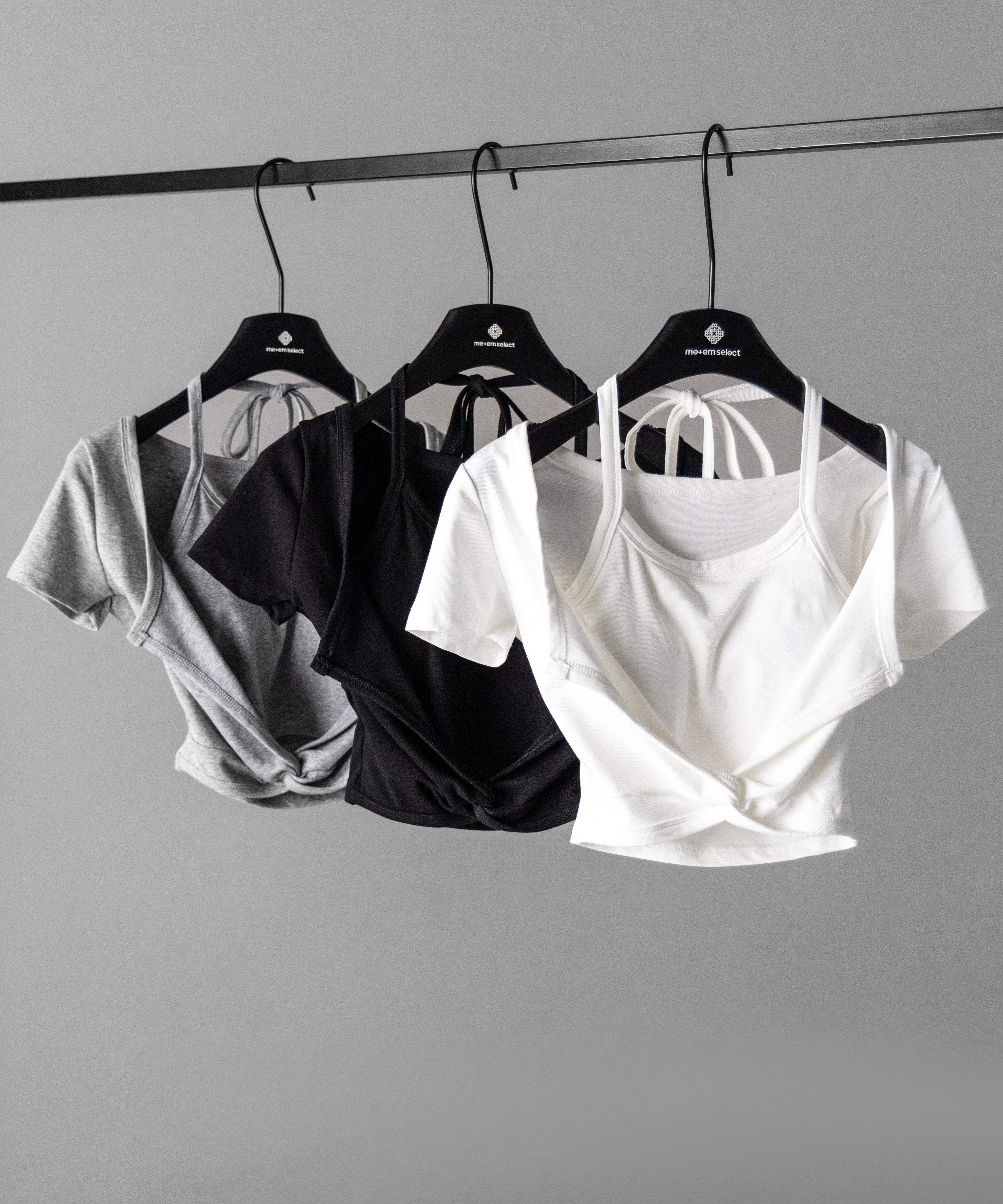 ホルターネックレイヤードショートぴちTシャツ / halter neck layered short pichi T-shirts