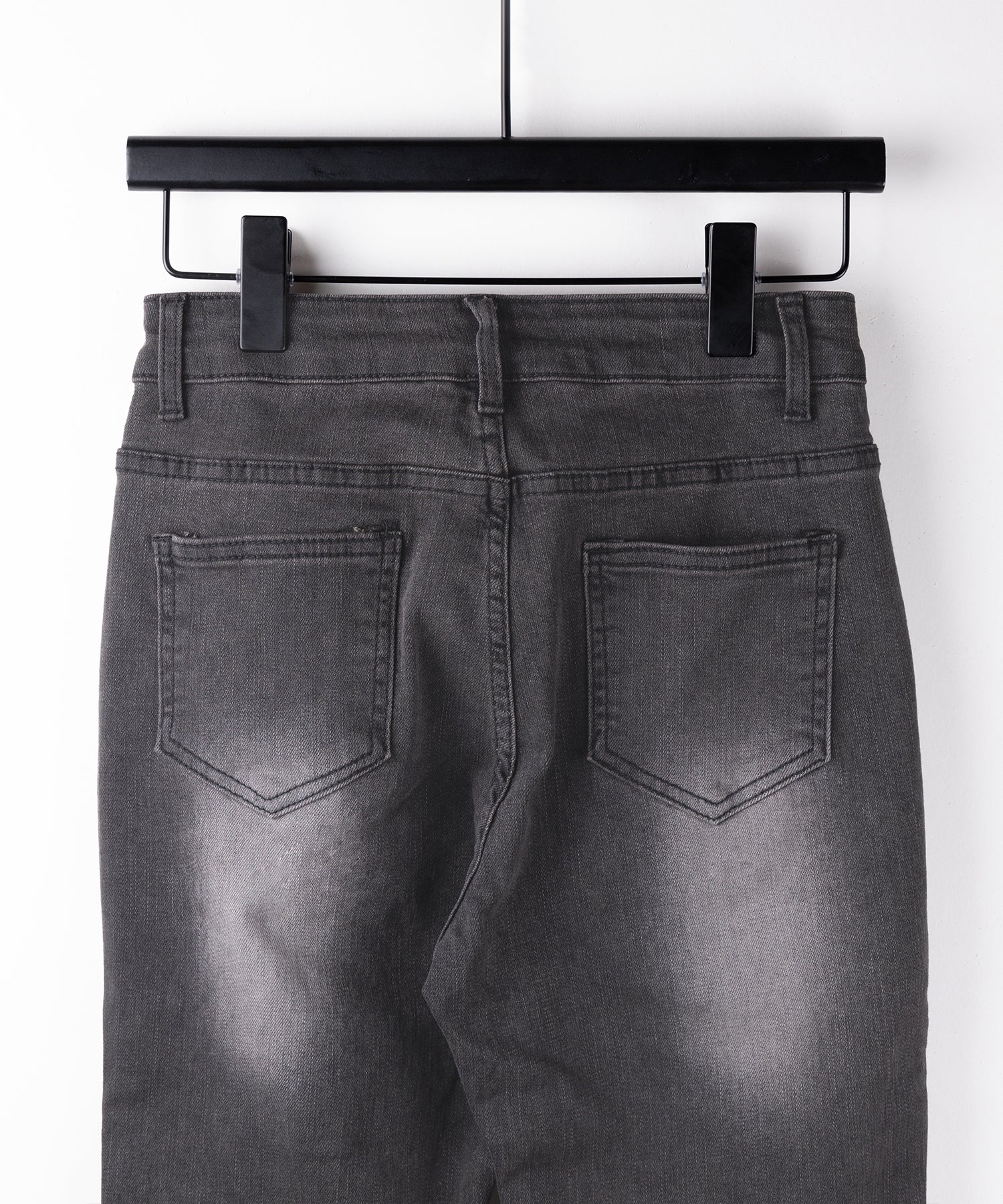 【 2color / 4size 】ストラップリボンヴィンテージストレッチフレアデニム / strap ribbon vintage stretch flare denim