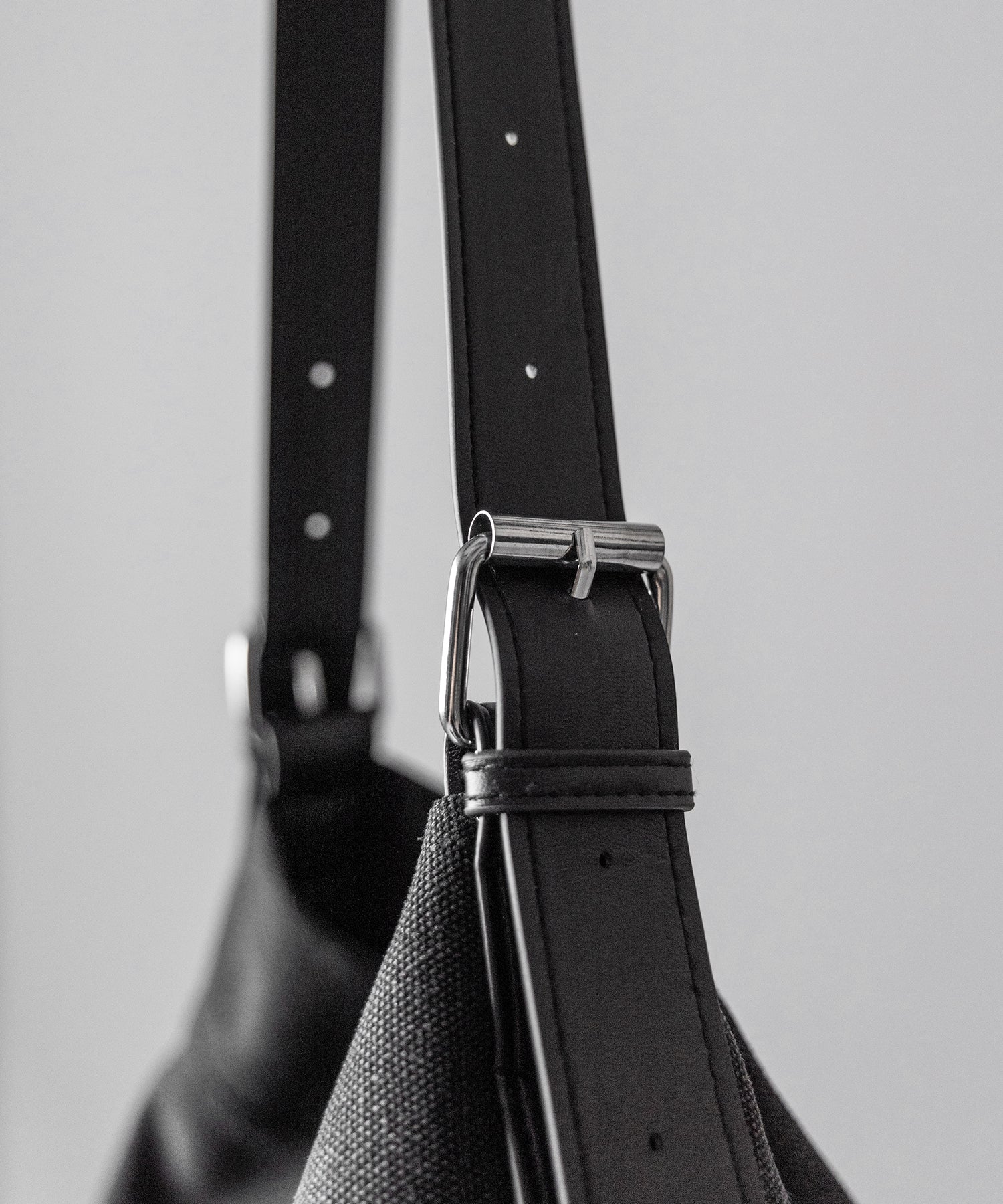 【 2color 】レザーベルトキャンバスビッグショルダーバッグ / leather belt canvas big shoulder bag