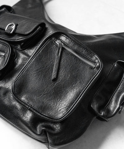 5アウトポケットマットヴィンテージワンハンドルショルダーバッグ / 5 out pocket matte vintage one handle shoulder bag