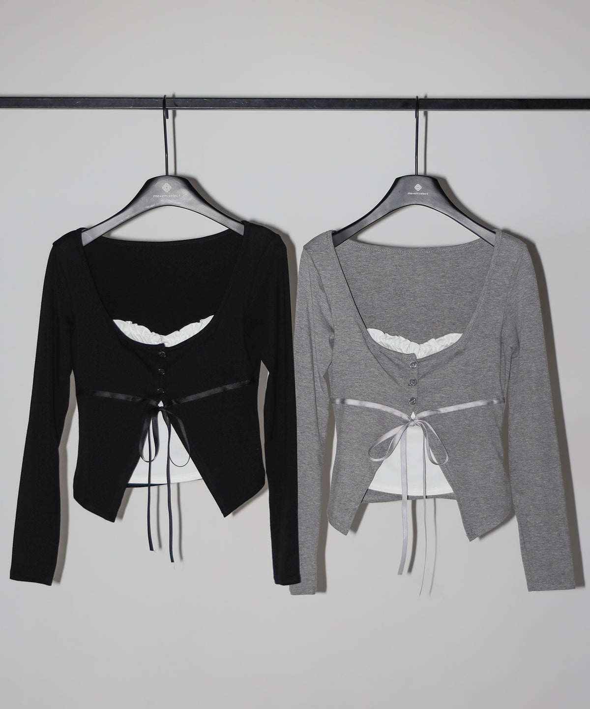 フリルレイヤードリボンカーディガントップス / frill layered ribbon cardigan tops