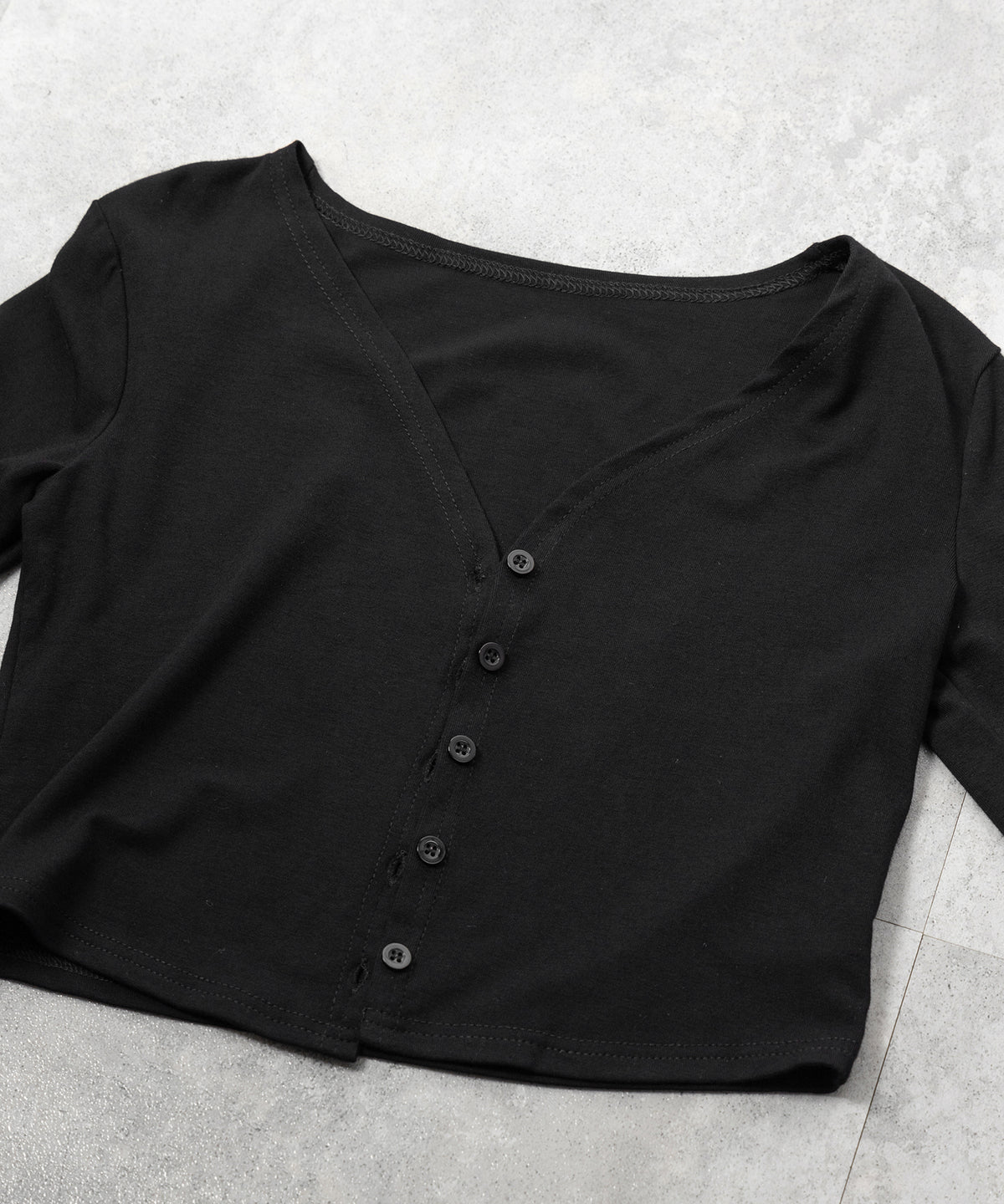 【 2点セット 】バイカラーボタンベアトップス&ショートカーディガン SET / bicolor button bare top & short cardigan SET