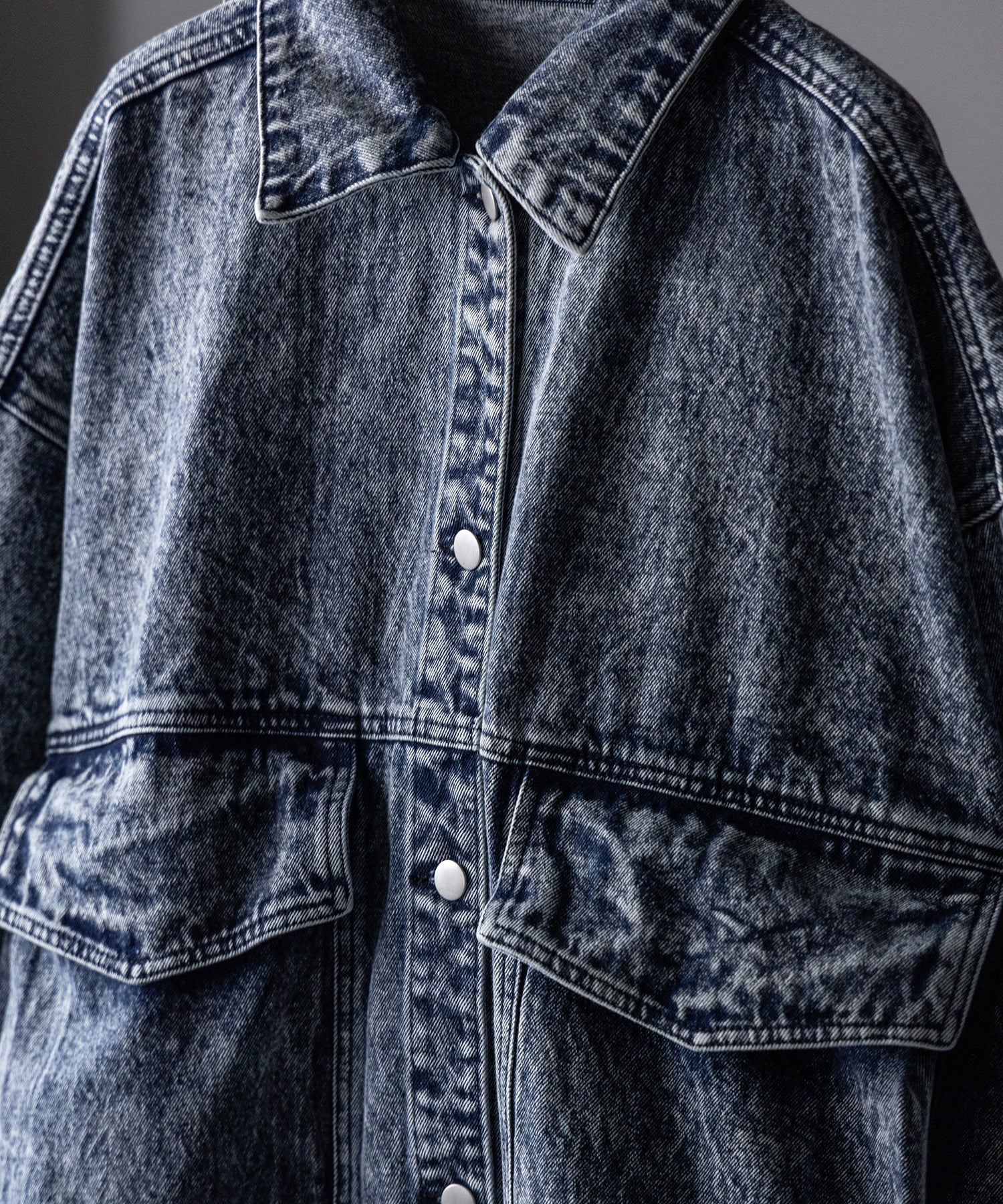 【 デニムセットアップ着用可能 】ヴィンテージケミカルブリーチボーイフレンドデニムジャケット / vintage chemical bleach boyfriend denim jacket