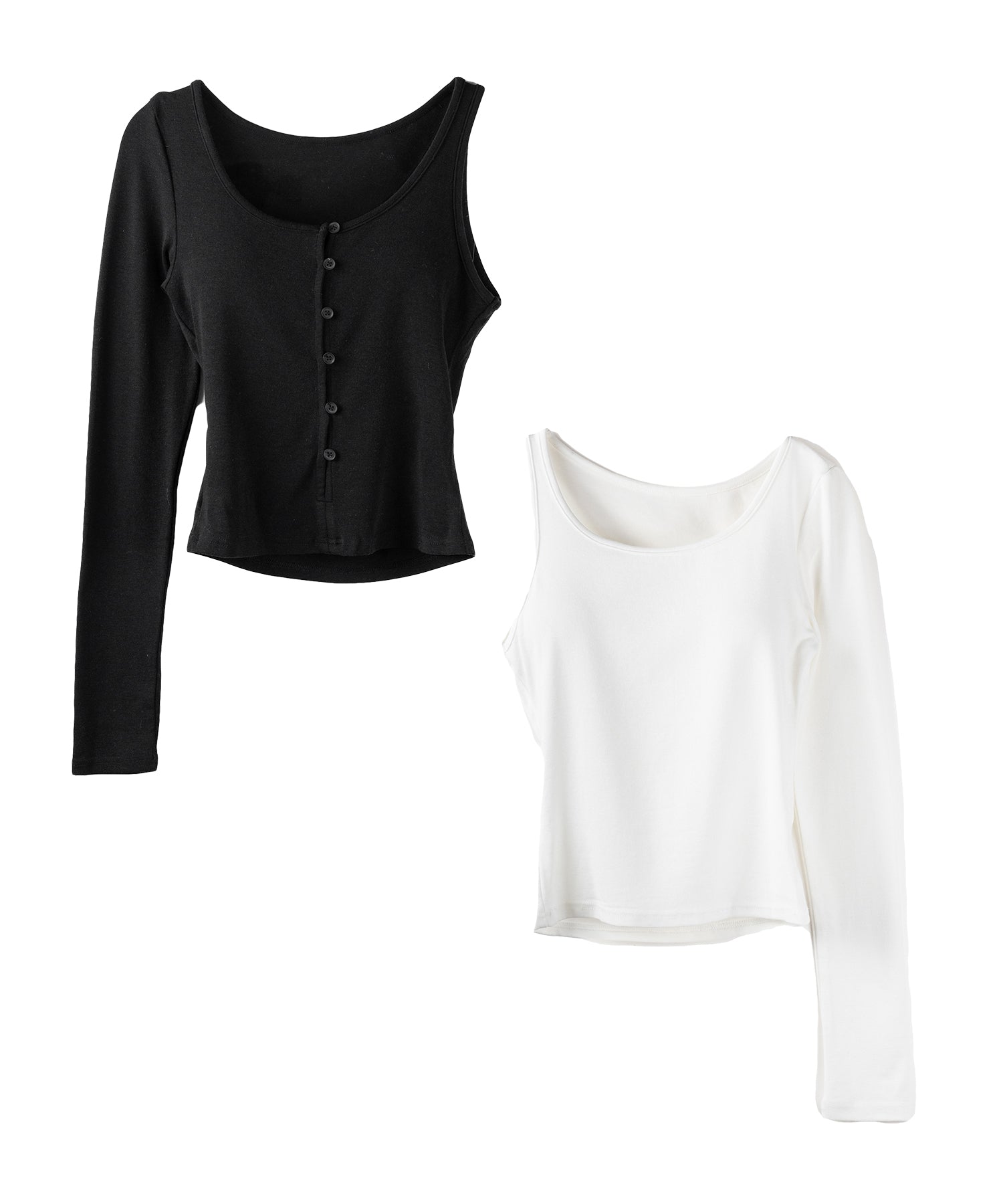 【 2color 】ブロッキングセットレイヤードトップス / blocking set layered tops